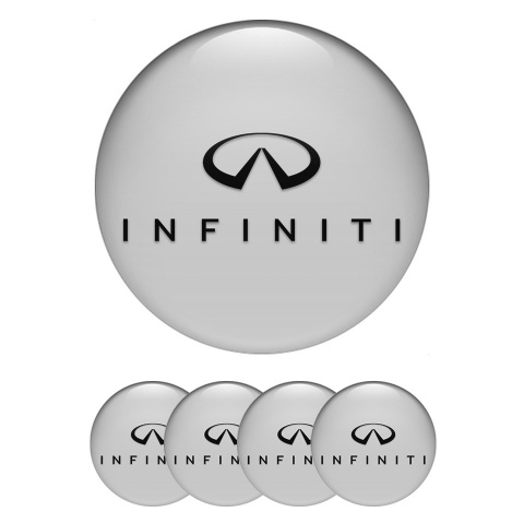 Infiniti Stickers for Wheels Center Caps Grey Base Black Logo Design