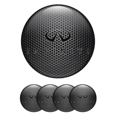 Infiniti Emblem for Center Wheel Caps Dark Mesh Black Logo Design