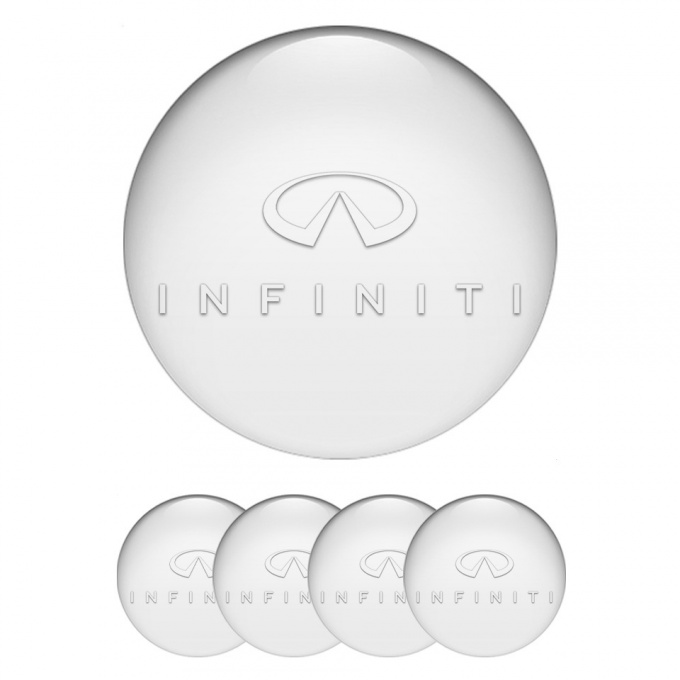 Infiniti Emblems for Center Wheel Caps White Base Transparent Logo Edition