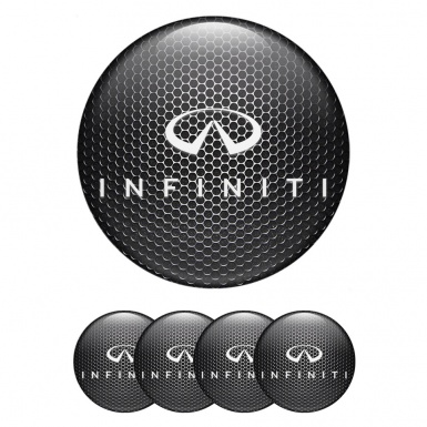 Infiniti Wheel Emblem for Center Caps Metal Mesh White Logo Design