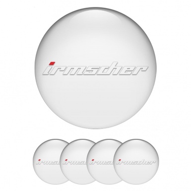 Irmscher Stickers for Wheels Center Caps White Base Transparent Logo