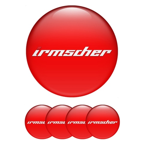 Irmscher Emblem for Wheel Center Caps Crimson Fill White Logo