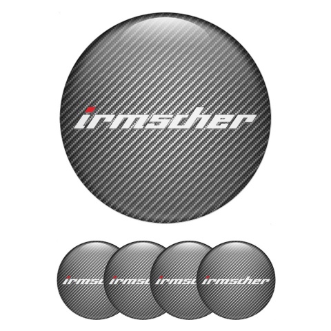 Irmscher Emblems for Center Wheel Caps Carbon Fiber White Logo Variant