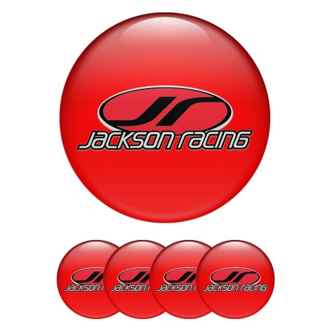 Jackson Racing Emblems for Center Wheel Caps Red Color Oval Design