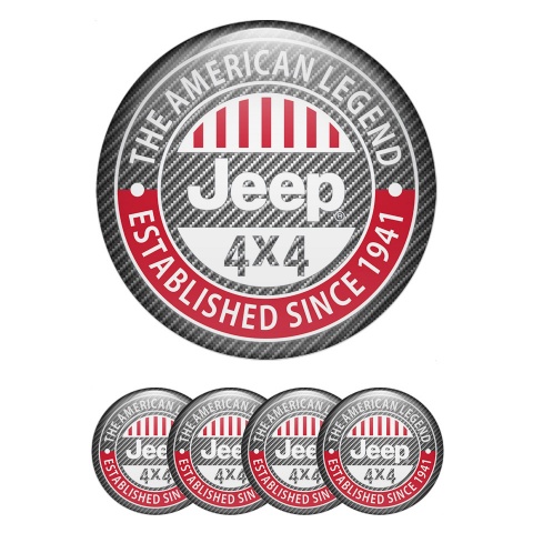 Jeep Wheel Stickers for Center Caps Carbon Color American Legend Variant