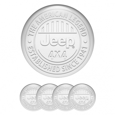Jeep Wheel Emblem for Center Caps White Background Pearl Logo Edition