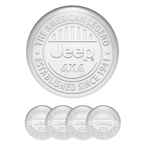 Jeep Wheel Emblem for Center Caps White Background Pearl Logo Edition