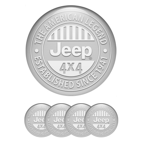 Jeep Emblem for Center Wheel Caps Grey Base White Logo Design