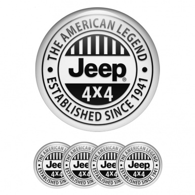 Jeep Center Caps Wheel Emblem White Background Black Logo Edition