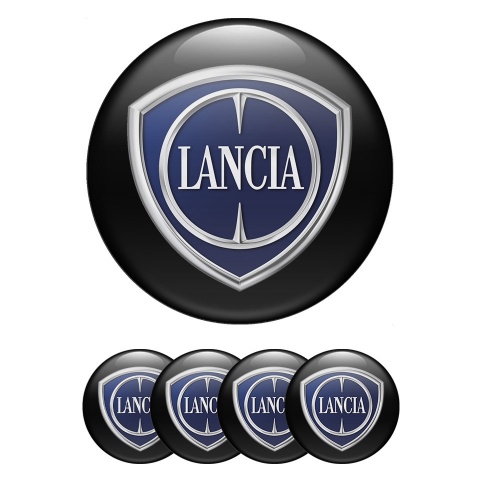 Lancia Wheel Emblem for Center Caps Black Classic Logo Design