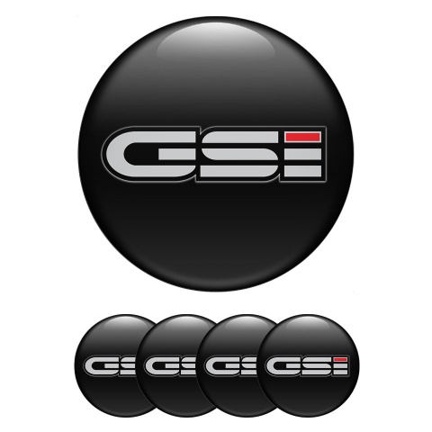 Opel GSI Stickers for Wheels Center Caps Black Base Grey Logo Design