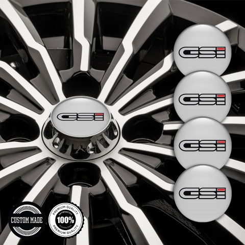 Opel GSI Emblems for Center Wheel Caps Grey Base Ashy Logo Variant