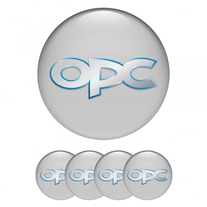 Opel OPC Wheel Emblem for Center Caps Grey Background Silver Logo