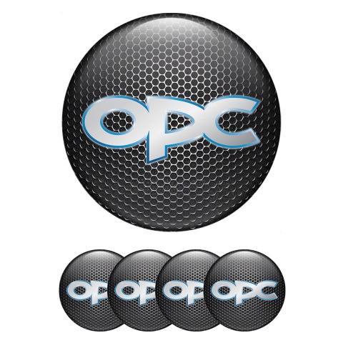 Opel OPC Emblem for Wheel Center Caps Metal Grate Blue Outline