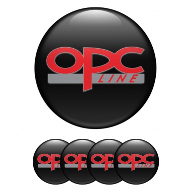 Opel Emblem for Center Wheel Caps Black Fill Red OPC Line Edition