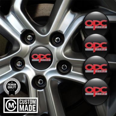 Opel Emblem for Center Wheel Caps Black Fill Red OPC Line Edition