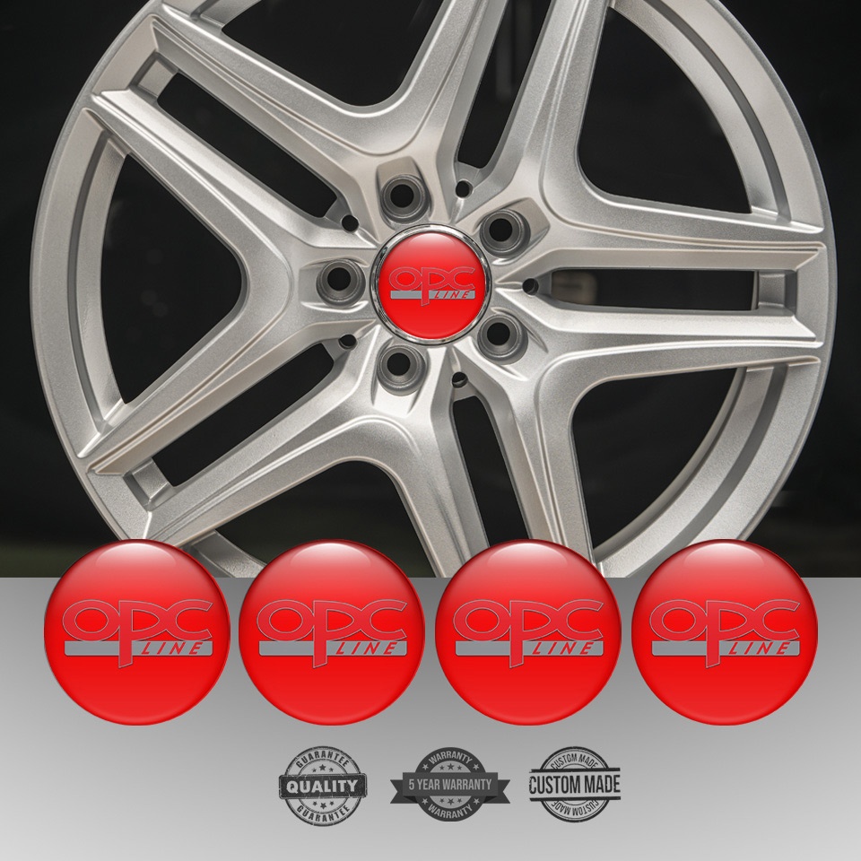 Opel Emblems for Center Wheel Caps Crimson Base Red OPC Line Variant ...