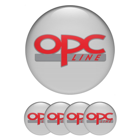 Opel Center Caps Wheel Emblem Grey Background Red OPC Line Design