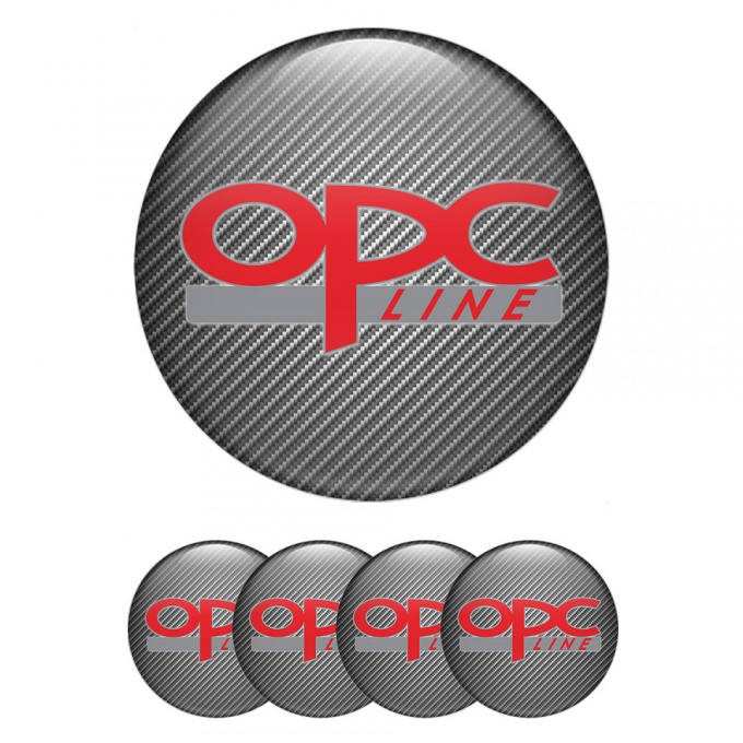Opel Silicone Stickers for Center Wheel Caps Carbo Fiber Red OPC Line