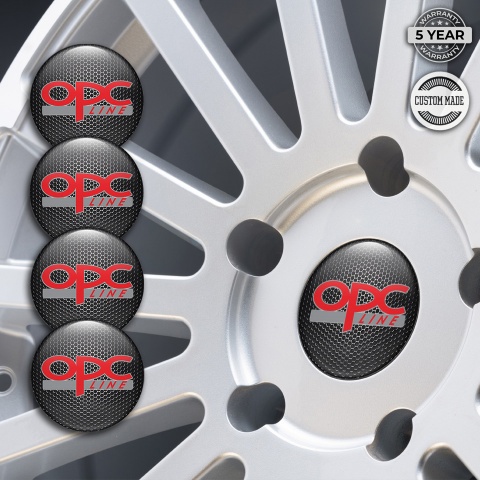 Opel Domed Stickers for Wheel Center Caps Dark Grate Red OPC Line