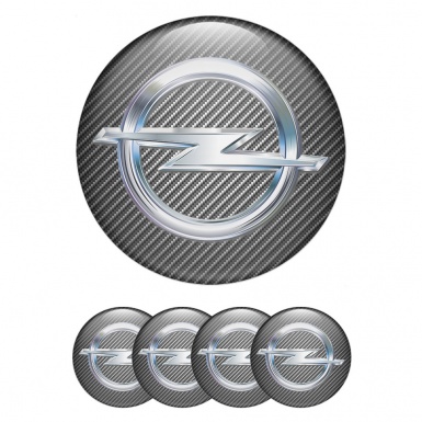 Opel Wheel Emblem for Center Caps Carbon Fiber Classic Chrome Logo
