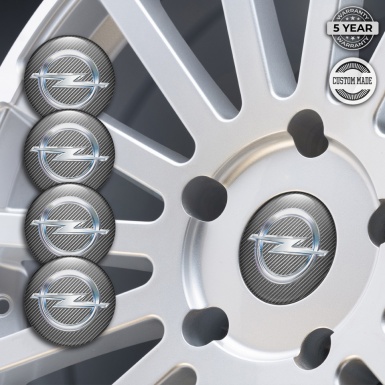 Opel Wheel Emblem for Center Caps Carbon Fiber Classic Chrome Logo