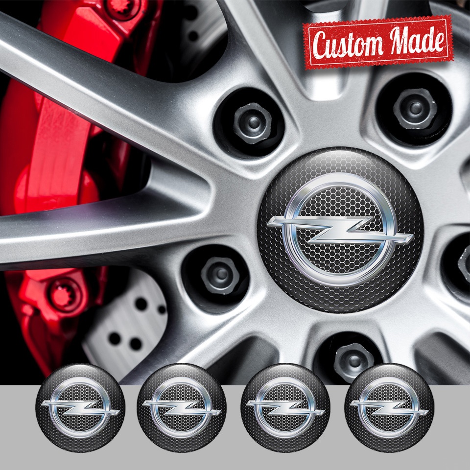 Opel Stickers for Wheels Center Caps Steel Grate Classic Chrome Logo ...
