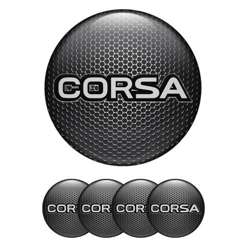 Opel Corsa Wheel Emblem for Center Caps Steel Mesh Black Outline Design