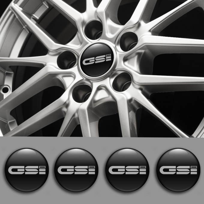 Opel GSI Stickers for Wheels Center Caps Black Base Monochrome Logo ...