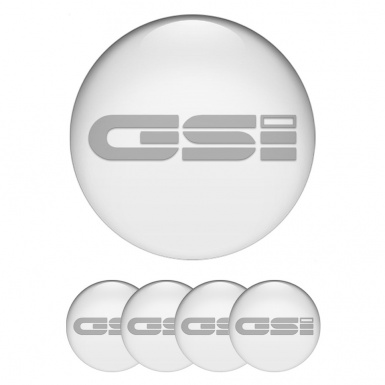 Opel GSI Emblem for Wheel Center Caps White Fill Monochrome Logo