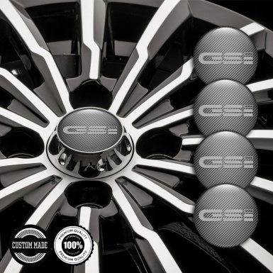 Opel GSI Center Caps Wheel Emblem Carbon Texture Monochrome Logo