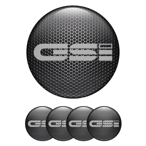 Opel GSI Wheel Emblem for Center Caps Steel Texture Monochrome Logo
