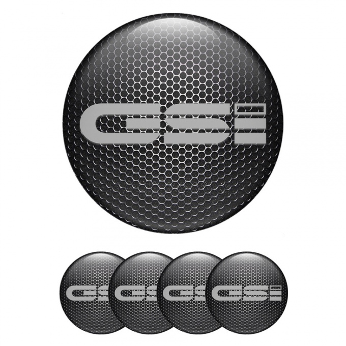 Opel GSI Wheel Emblem for Center Caps Steel Texture Monochrome Logo