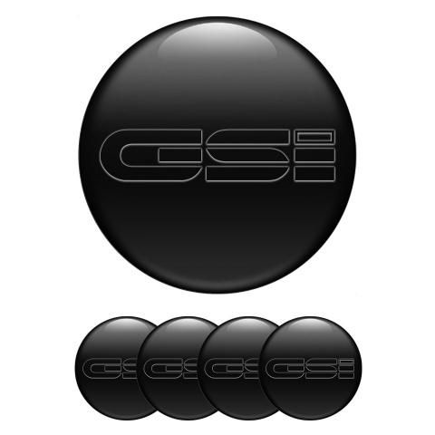 Opel GSI Stickers for Wheels Center Caps Black Background Dark Logo
