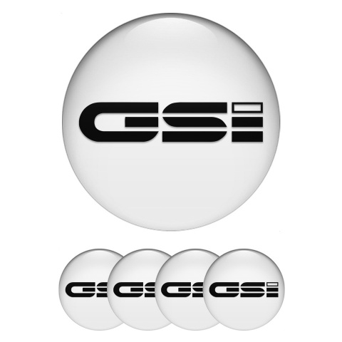 Opel GSI Emblem for Wheel Center Caps White Background Black Logo