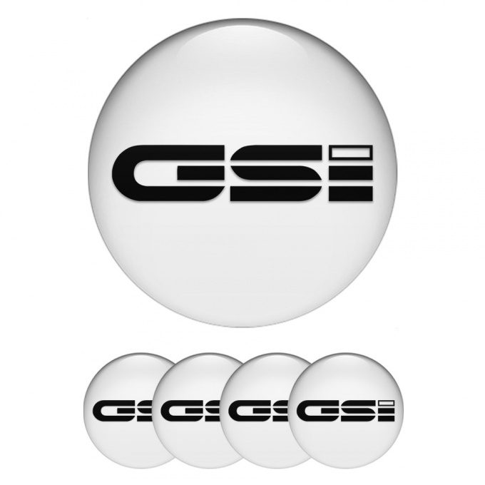 Opel GSI Emblem for Wheel Center Caps White Background Black Logo