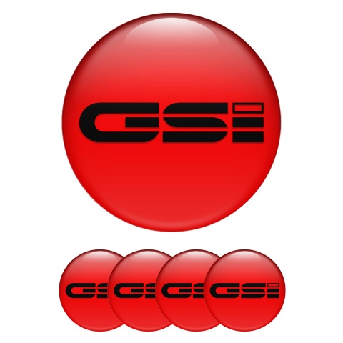 Opel GSI Emblem for Center Wheel Caps Red Background Black Logo