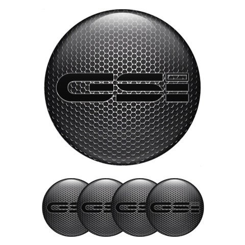 Opel GSI Center Caps Wheel Emblem Metallic Grate Black Logo Design