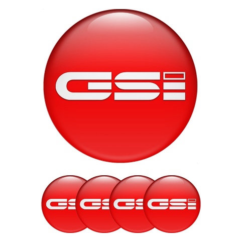 Opel GSI Stickers for Center Wheel Caps Red Base White Logo