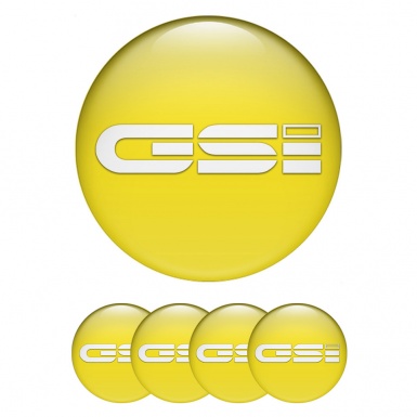 Opel GSI Wheel Emblem for Center Caps Yellow Fill White Logo