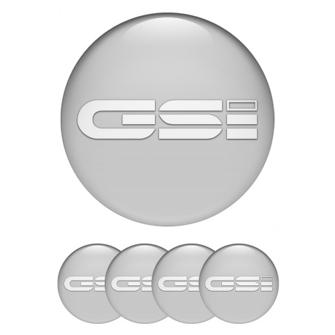 Opel GSI Stickers for Wheels Center Caps Grey Background White Logo