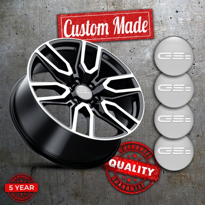 Opel GSI Stickers for Wheels Center Caps Grey Background White Logo ...