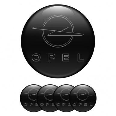 Opel Center Wheel Caps Stickers Black Background Classic Dark Logo