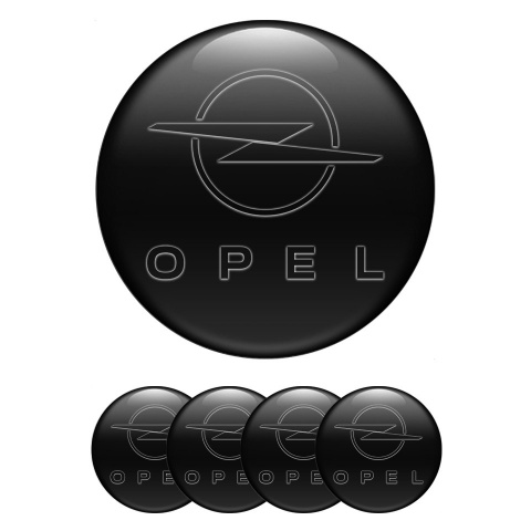 Opel Center Wheel Caps Stickers Black Background Classic Dark Logo