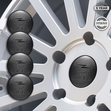 Opel Wheel Emblem for Center Caps Steel Mesh Dark Logo Edition