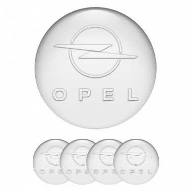 Opel Emblem for Wheel Center Caps White Fill Transparent Logo