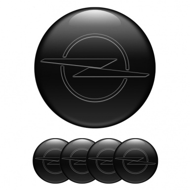 Opel Wheel Emblem for Center Caps Black Base Dark Blitz Logo