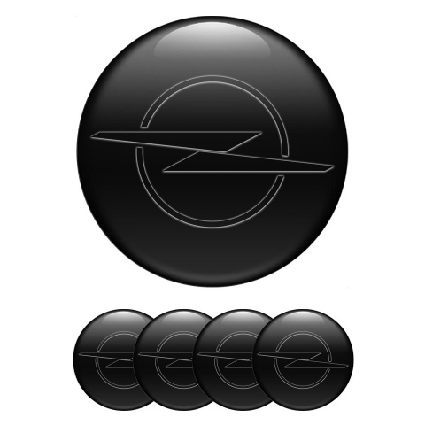 Opel Wheel Emblem for Center Caps Black Base Dark Blitz Logo
