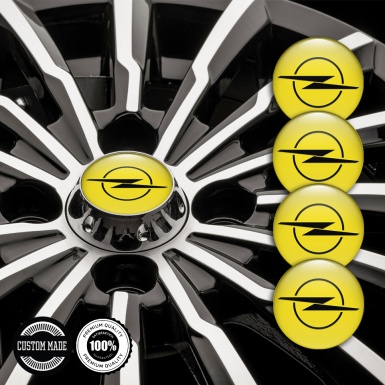 Opel Emblem for Center Wheel Caps Yellow Base Dark Blitz Edition
