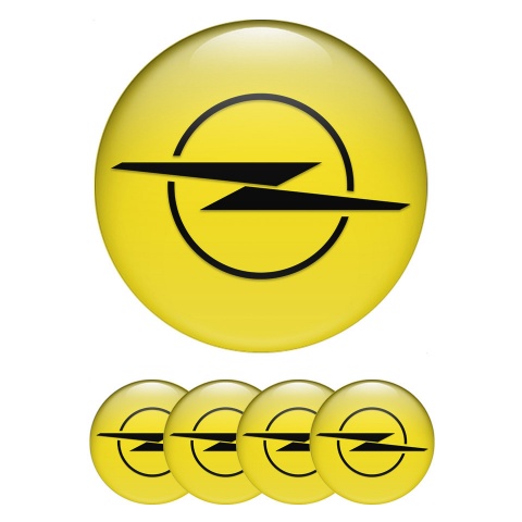 Opel Emblem for Center Wheel Caps Yellow Base Dark Blitz Edition